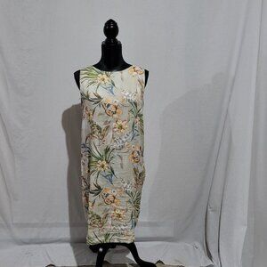 Allegra Masetti Firenze dress linen summer neutral flowers sleeveless Italian